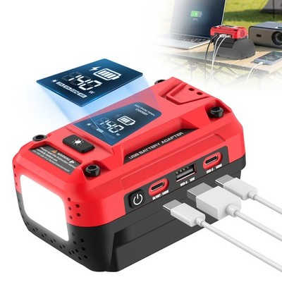 USB Power Source for Mil-waukee 18V Battery for Camping Travel Outdoor Work