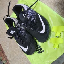 Nike Running Spike Track Shoes Black/White Men's Size 10 806554-011 Racing Bag