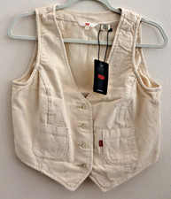 Levi's A95030001 Women's Sz XS Tan Tailored Corduroy Vest 70