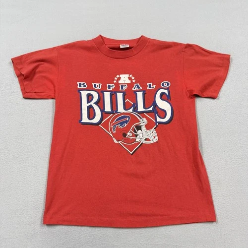 Seller's photo on eBay: Vintage Buffalo Bills Shirt Mens Medium Red NFL Football Tee Graphic Trench 90s