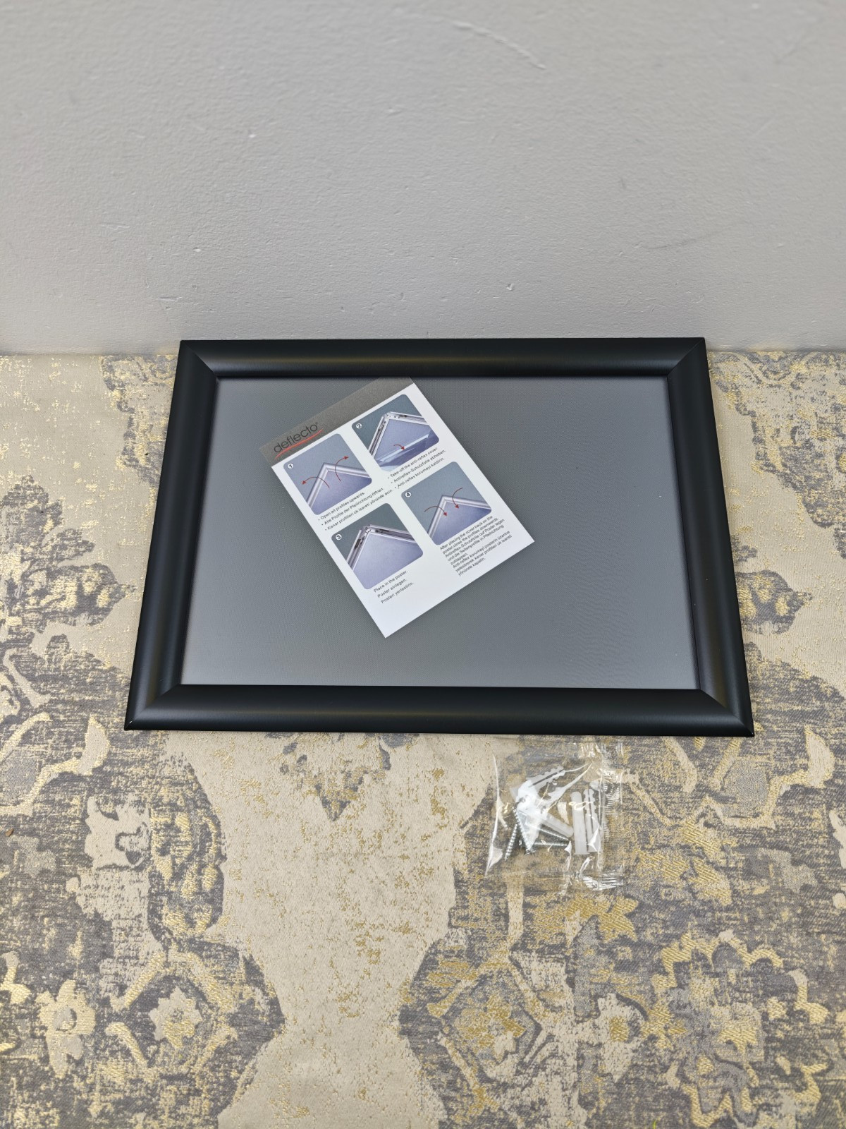 Deflecto A4 Snap Frame - Elegant Black Aluminium Clip Frame for Wall Display - C