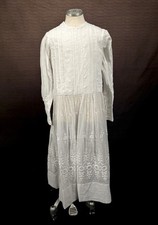 Beautiful Girls, Child’s Vintage Cotton Lawn Dress, Edwardian 1890-1910 sz 6/7Y