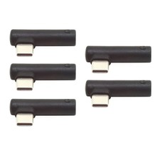 NFHK 5pcs/Set Type-C to 3.5mm Earphone Adapter 90 Degree Angled 3Pin USBC