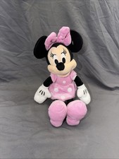 Disney Minnie Mouse Plush Pink Polka Dot Dress Stuffed Animal Doll Toy 10"