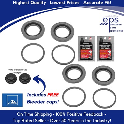 2 X Ate Rear Brake Caliper Repair Kit Bleeder Cap Lube 1968-91 Mercedes OEM Ate