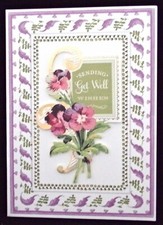 Anna Griffin Sending Get Well Wishes Card Cream Envelope color design inside