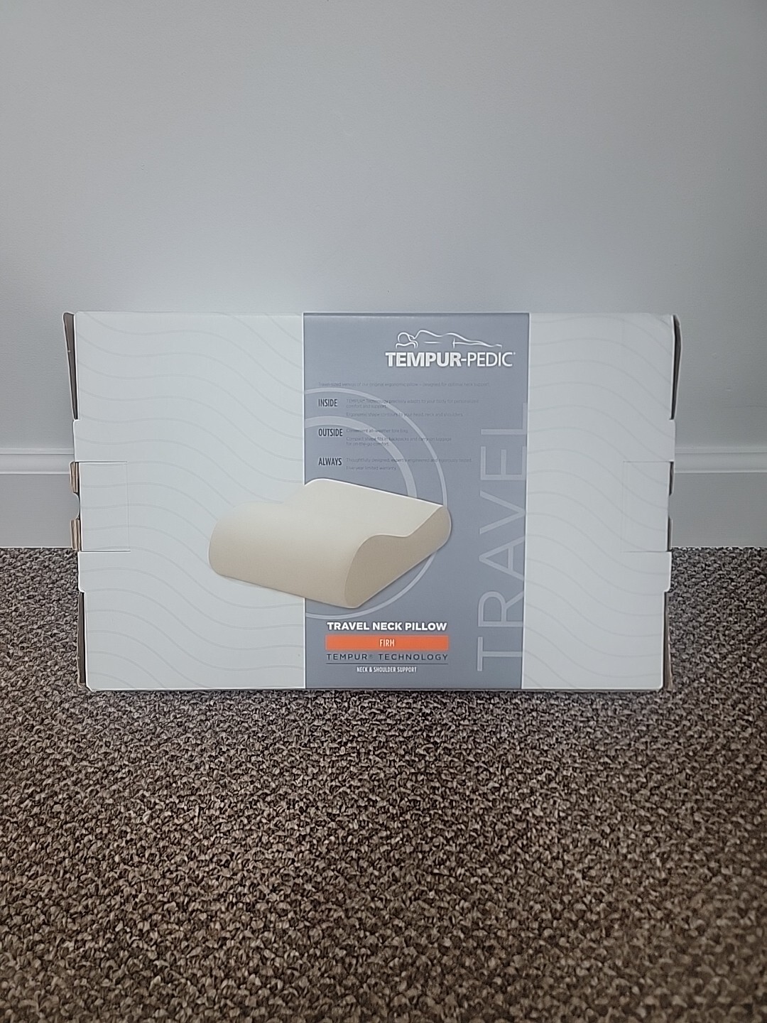 Tempur-Pedic TEMPUR Memory Foam Travel Neck Pillow, White - Firm Neck Shoulder