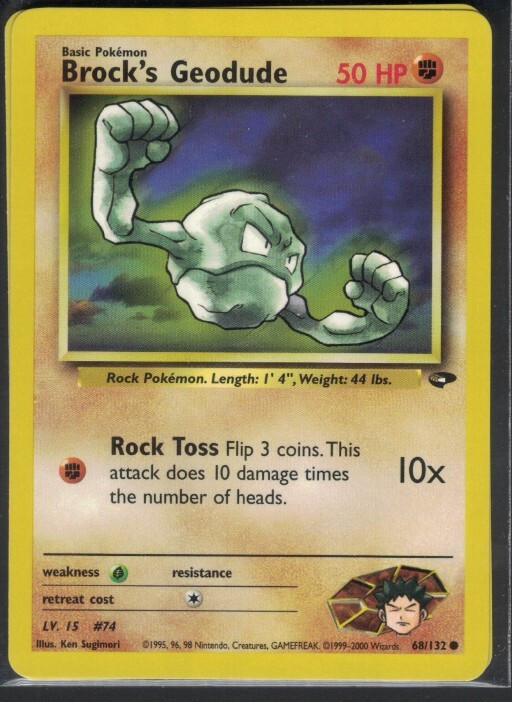 Pokemon Gym Challenge Brock's Geodude 68/132 Common LP