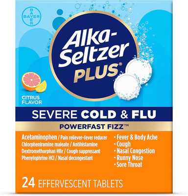 Severe, Cold & Flu Medicine, Citrus Effervescent Tablets, Nasal & Sinus Congesti