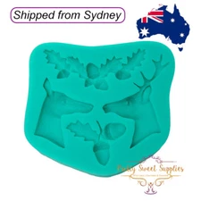 REINDEER CHRISTMAS Professional Food Safe Silicone Mould Cake Decorating Fondant