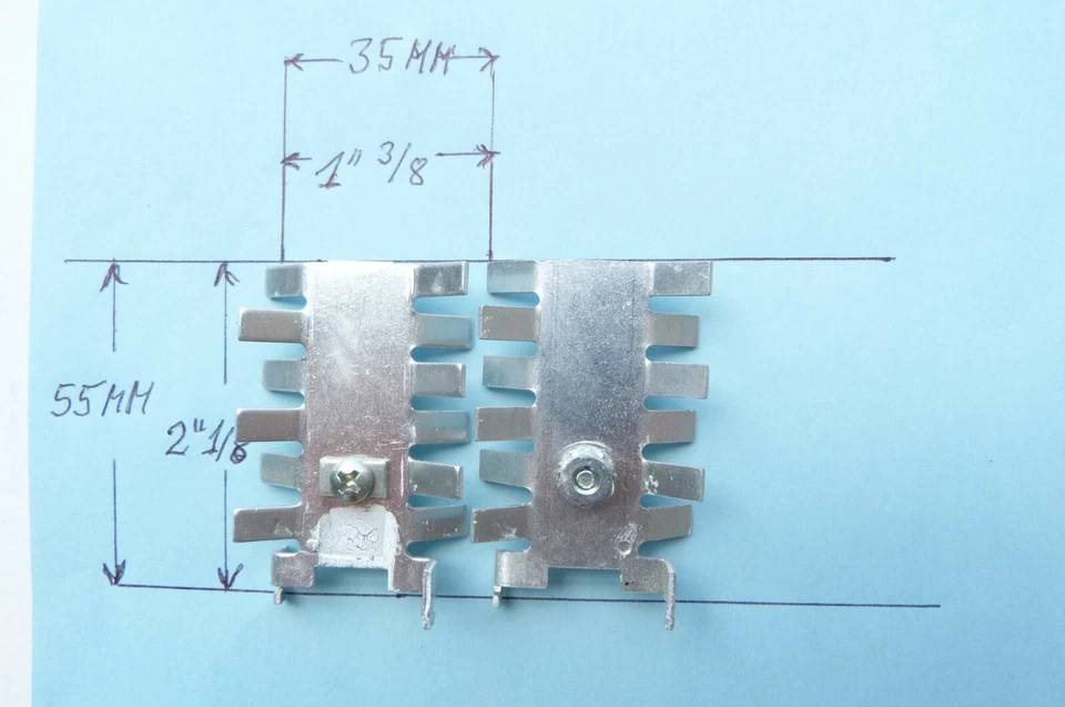 15pcs AluminiumTO-220 Heat Sink Transistor Radiator Cooler 55X35MM USED,RECYCLED - Image 4 of 4