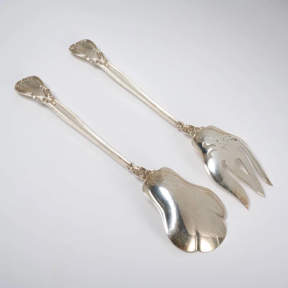 Cazuela Gorham Chantilly de plata esterlina concha de bayas cuchara tenedor para servir verduras 2p Foto 2 de 4