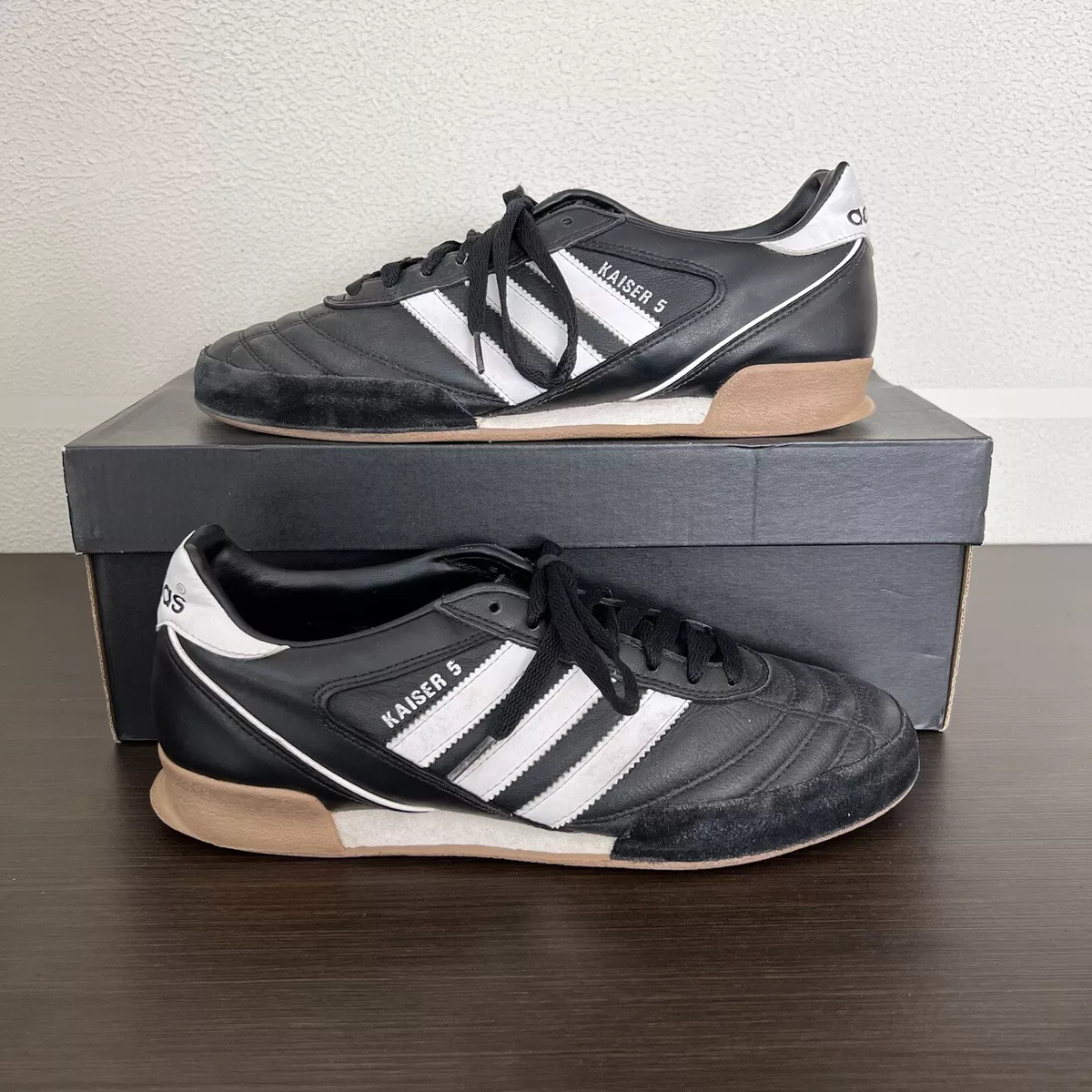 Lima strip advocaat Adidas Kaiser 5 Goal Indoor Football Shoes Black White 677358 Men's Size US  8.5 | eBay