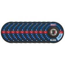 Sealey 40Grit Flap Discs Zirconium Ø115mm Ø22mm Bore - Pack of 10 - FD1154010