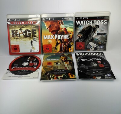 Rage - Max Payne 3 - Watch Dogs Spielepaket - Playstation 3 - OVP 