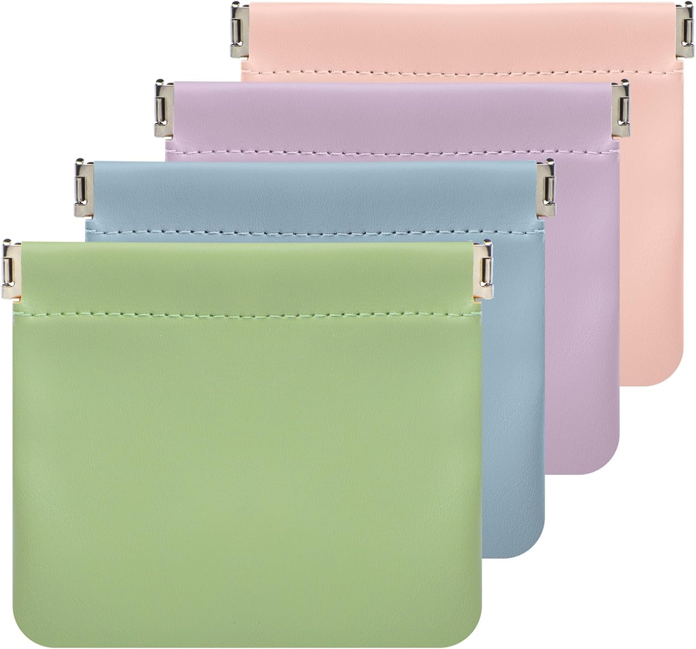 ISKYBOB Pouchic - Personalized Snap Closure Leather Organizer Pouch, 4 PCS