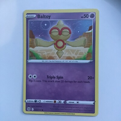 Pokémon Brilliant Stars Baltoy Common Card 058/172 NM (Buy one get 5 free )