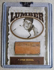 2007 Sport Kings Stan Musial Lumber Bat Baseball Gold Card L-06 Sealed
