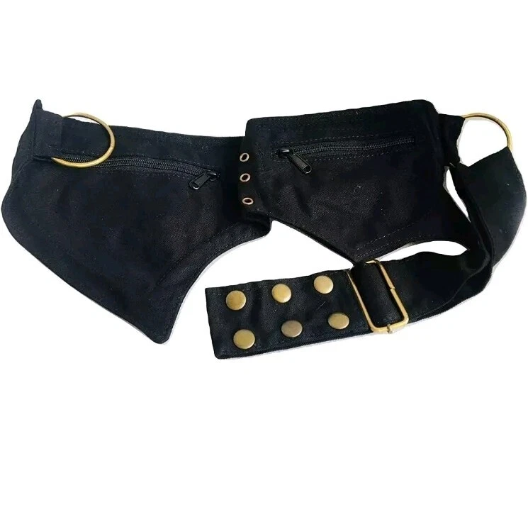 Cinturón utilitario de viaje vintage artesanal de lona y encaje Fannypack de algodón Foto 3 de 4