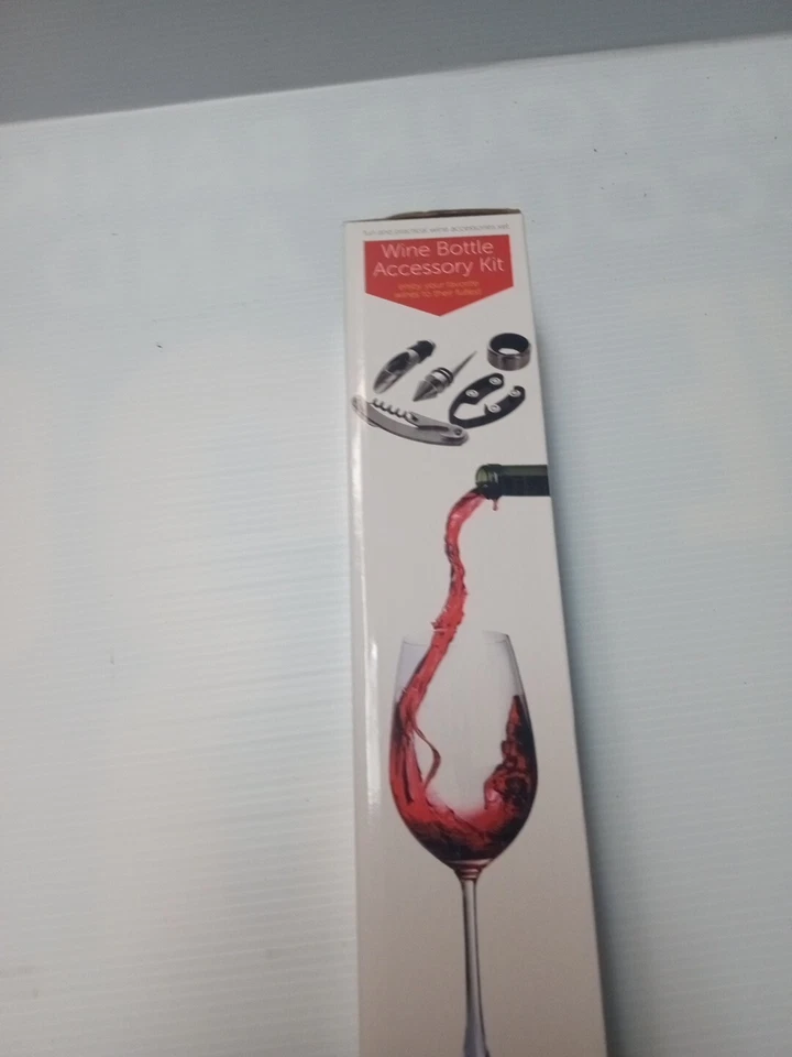 Новый набор аксессуаров для винной бутылки, штопор, пробка с коробкой - Изображение 2 из 3