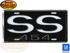Chevelle Ss 454 Logo License Plate Chevrolet Camaro Nova Black Silver Vanity Tag