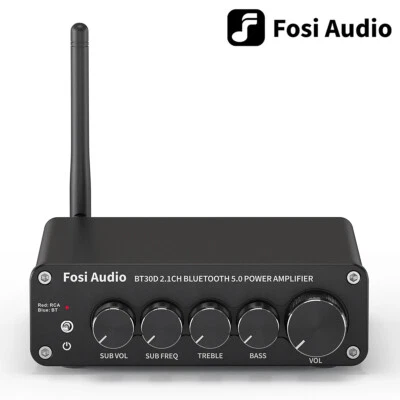 Fosi Audio BT30D Bluetooth Receptor de Audio Estéreo Amplificador 2.1 Canales Clase D