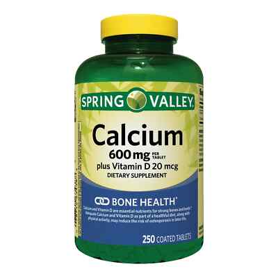 Spring Valley Calcium Plus Vitamin D, 600 mg, 250 Tablets