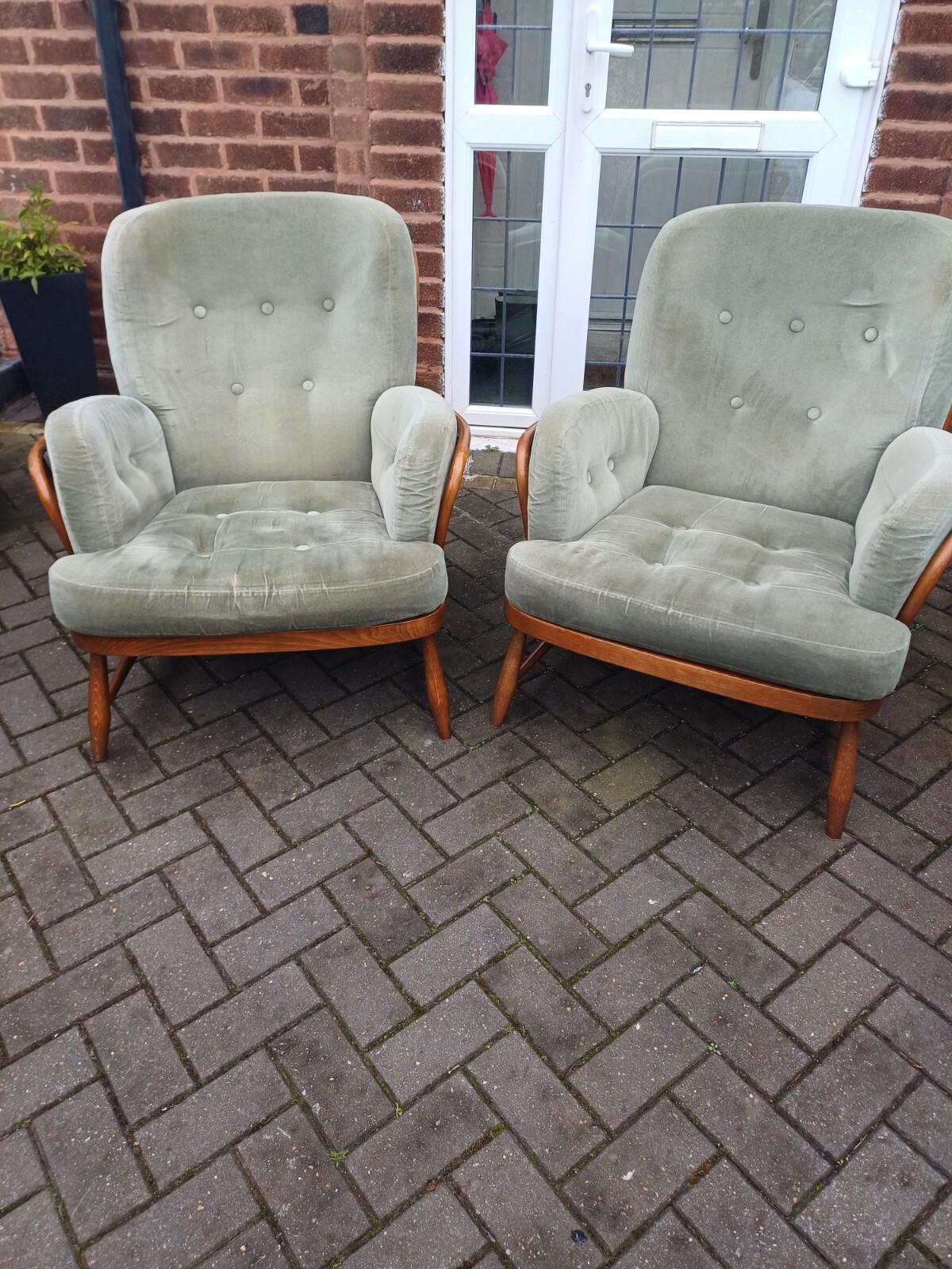 Pair Of Vintage Ercol Jubilee Chairs Original Cushions Can Deliver eBay