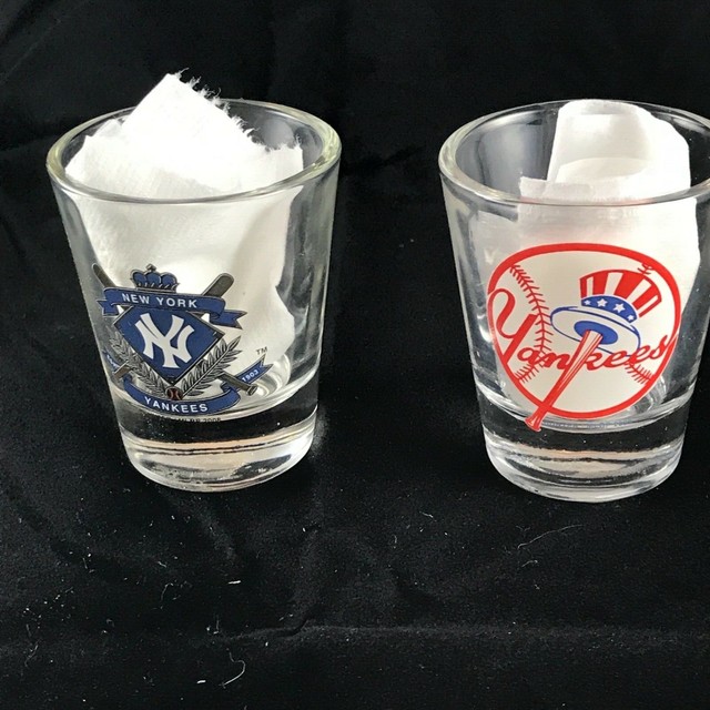 Pair of 2 NY New York Yankees Officially Licensed MLB Shot Glasses Set