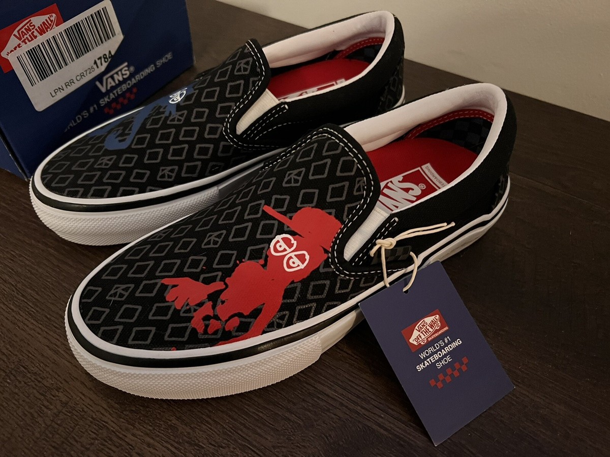 Vans X Krooked by Natas slip on sneaker VANS X KROOKED_SKATE SLIP-ON (VCU) :::BLUE::: | SILO main image 3