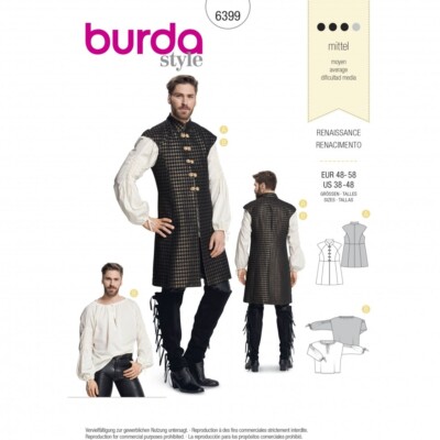 Burda Schnittmuster 6399 Herren 38-48