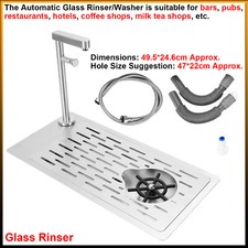 Easy-to-Clean Silver Stainless Steel Glass Rinser with Push Button Type Faucet
