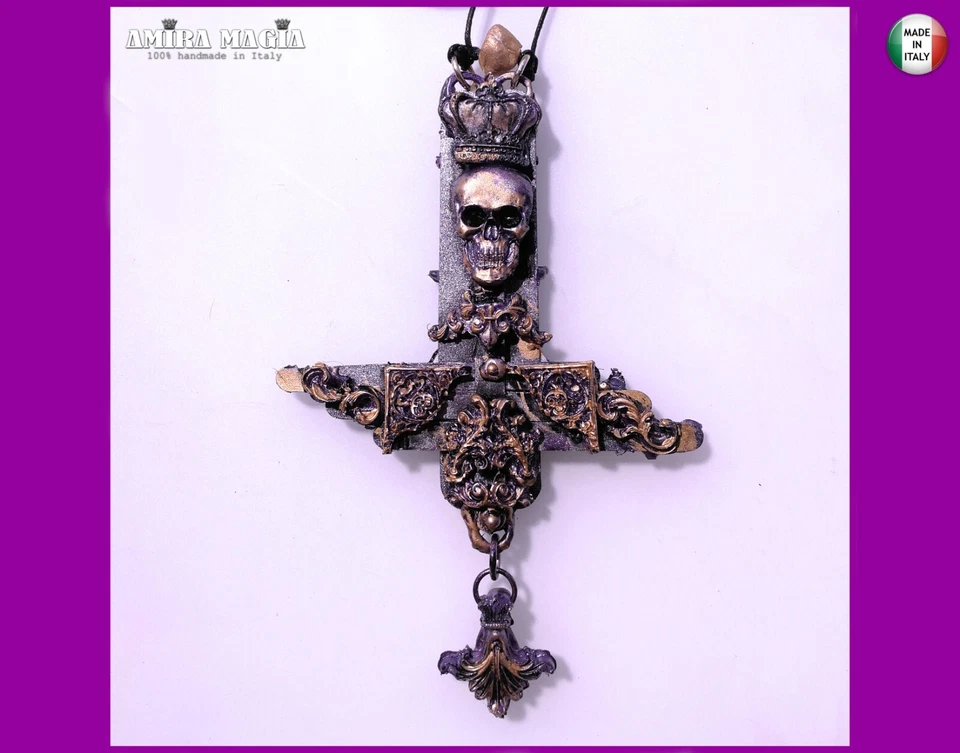 Cross Necklace Amulet Chunky Pendant Jewelry Star Skull Necronomicon Seal Sigil - Image 4 of 4