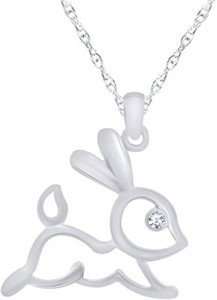 Authentic Bunny Rabbit Pendant Necklace 14K Gold Plated Sterling Silver