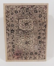 1990's Large Magenta Rubber Stamp, Daisy, Floral, Flower, Borders
