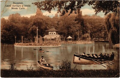 PC ROMANIA BUCHAREST BUCURESTI LACUL CISMEGIU SI INSULA MONTE CARLO (a45185)