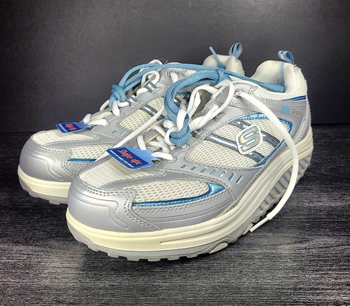SKECHERS Shape Ups 11814 NWT Women’s Walking Tone-Up Shoes White Silver Size 9 - Picture 2 of 7