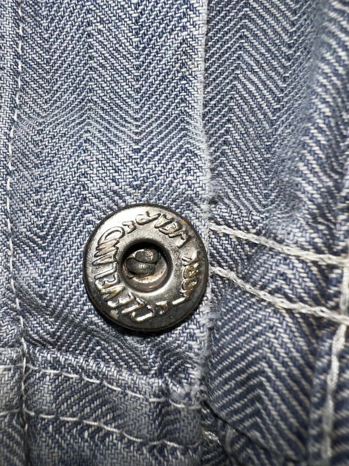 Vintage 1966 Work Wear Corp Coveralls Mens Size 42 Blue Herringbone