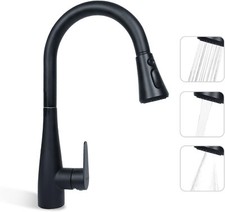 Kitchen Faucet with Pull Down Sprayer, Kitchen Sink Faucet Black