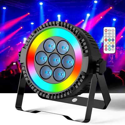 UKING 200W LED Par DMX512 RGBW Strahler Bühnenlicht 7+48 LED mit Streifen Party - Bild 1 von 4