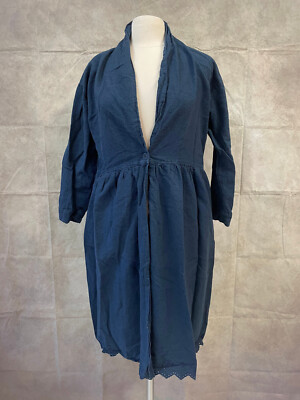 Samansa Mos2 Women's Blue Cotton / Linen Open Neck Long Sleeve Dress Size F  | eBay