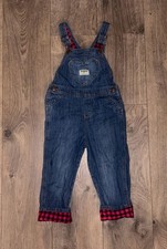 OshKosh B'gosh Girl Denim Overalls with Heart Pocket and Flannel Lining 4T