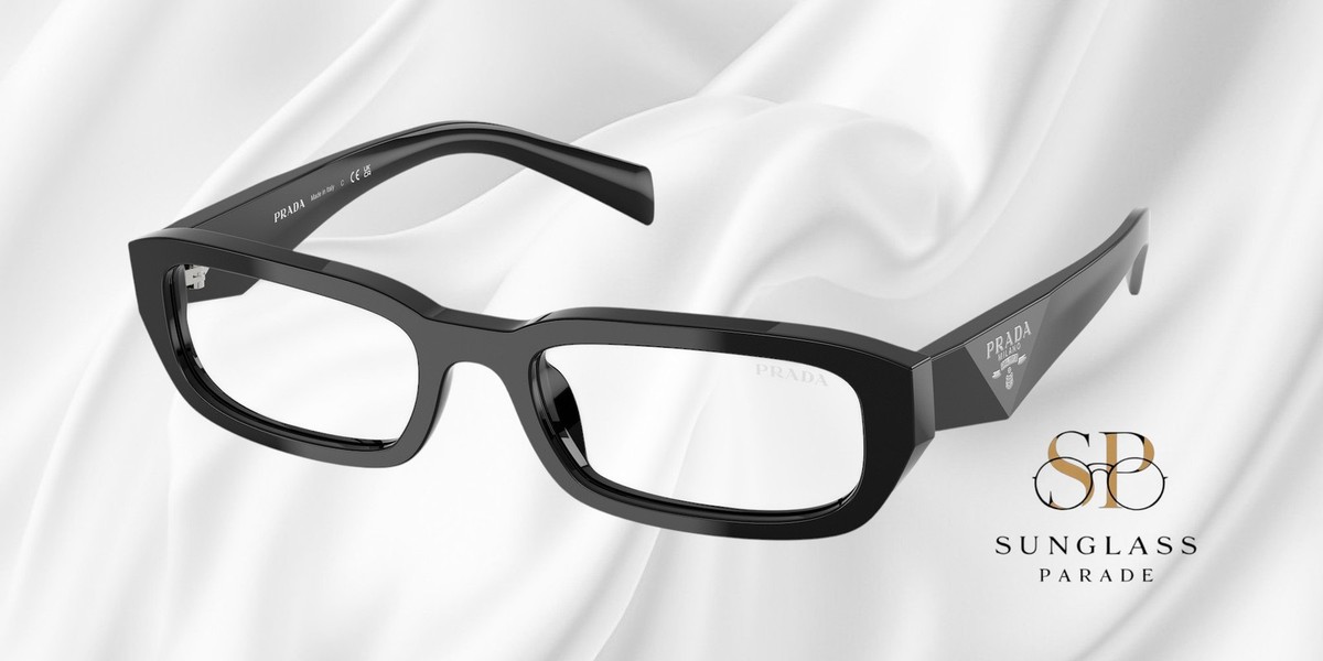 Prada PRB06SF 16K08N Rectangle Sunglasses – Black\\Clear Blue Light Filter PRADA PR B06S 16K08N Black Clear Blue Light Filter 53 mm  main image 3