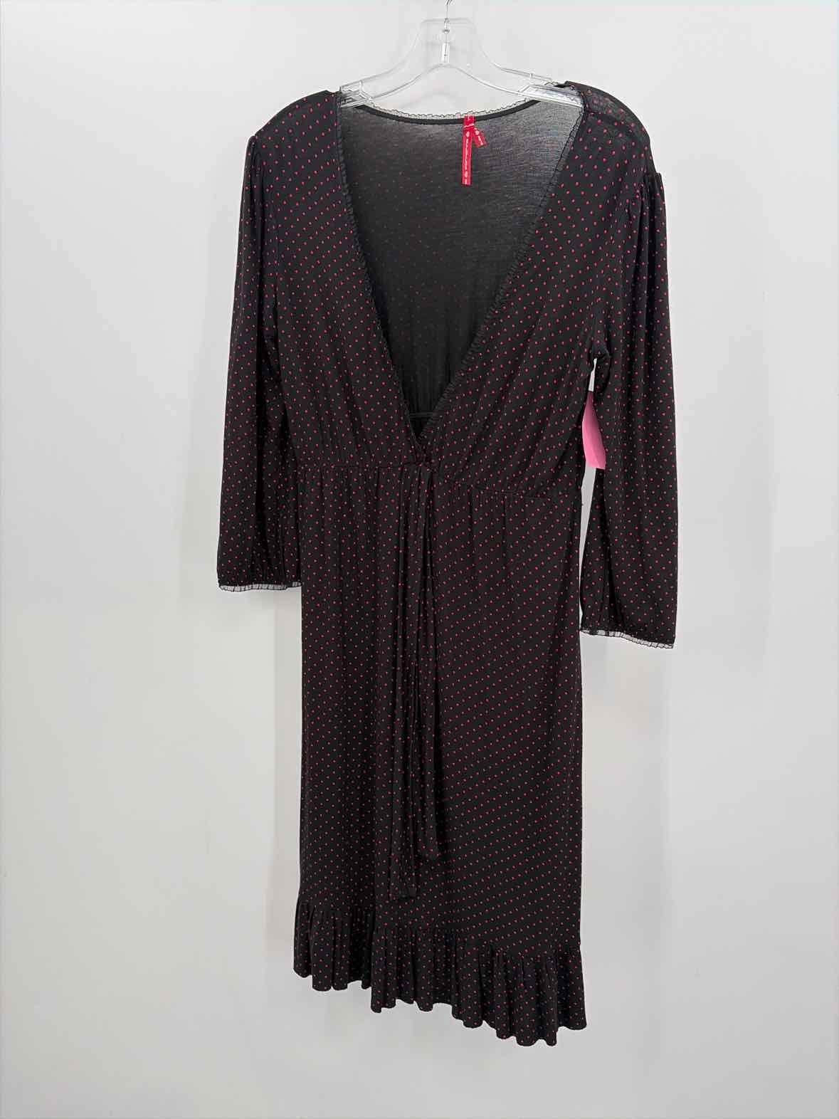 Pre-Owned Fornarina Black Size Medium Polka Dot Knee Length Long Sleeve Dress