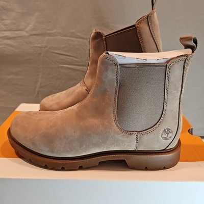 NEW  Timberland Womens Size 9 Linden Woods Taupe Gray Nubuck Chelsea Boots Shoes