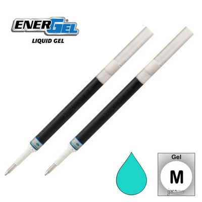 2 Pk Pentel LR7-S3 EnerGel Refills, 0.7 mm Medium, Turquoise