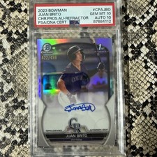 2023 BOWMAN CHROME JUAN BRITO REFRACTOR AUTO AUTOGRAPH PSA 10/10 /499