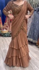 Ready-to-Wear Designer Saree for Adults Bollywood Party and Indian Pakistani Wed