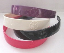 CLOSEOUT 1 1 1 1 NEW SOLID COLOR PLASTIC HARD HEADBAND / COMB / PEACE SIGN 1"