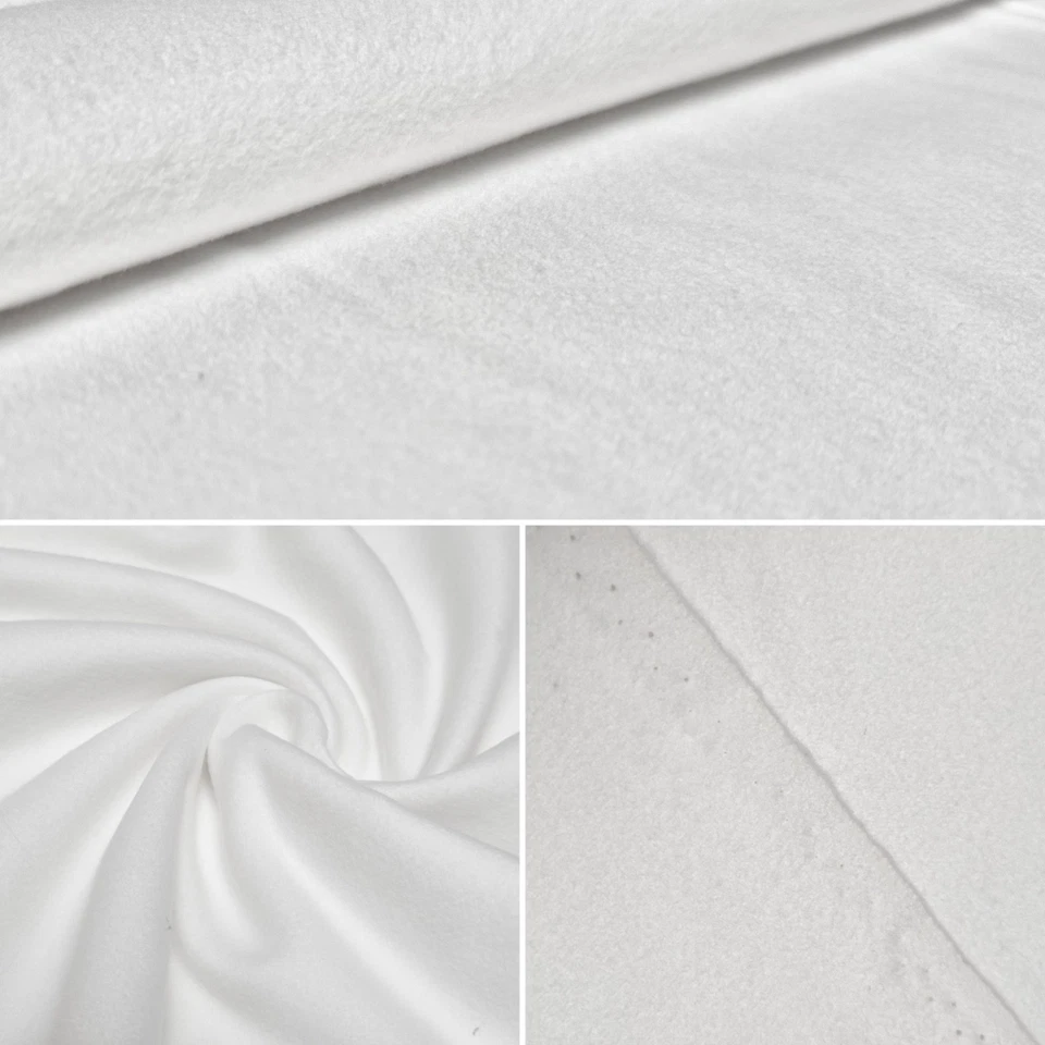 Bühnenmolton Molton Weiss 200cm Breit 100% Baumwolle Stoff beidseitig geraut